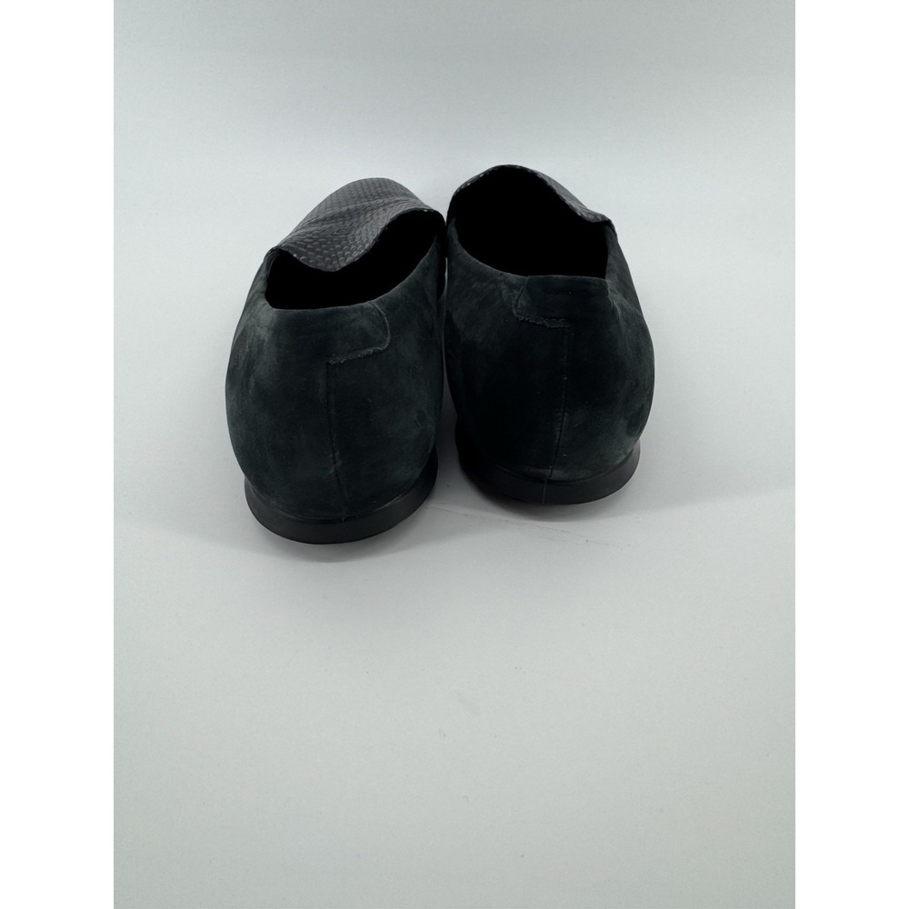 Womens 10-10.5 41 Ecco Touch Ballerina Black Suede Snake Scale Print Ballet Flat - Picture 5 of 8